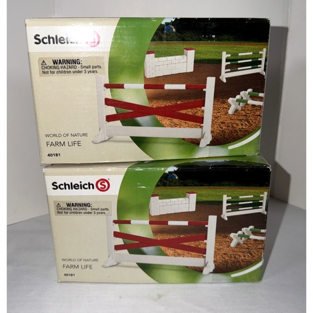 Vintage Schleich Farm Life 40181 Horse Show Jump Course NEW Lot of 2 Accessories